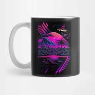 Synthwave sunset abstraction Mug